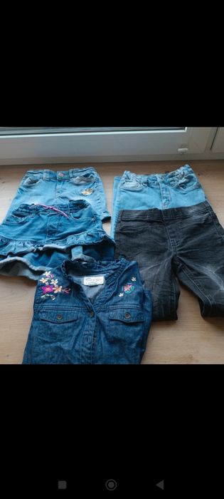 Zestaw dżinsowych ubranek dla dziewczynki 110/116