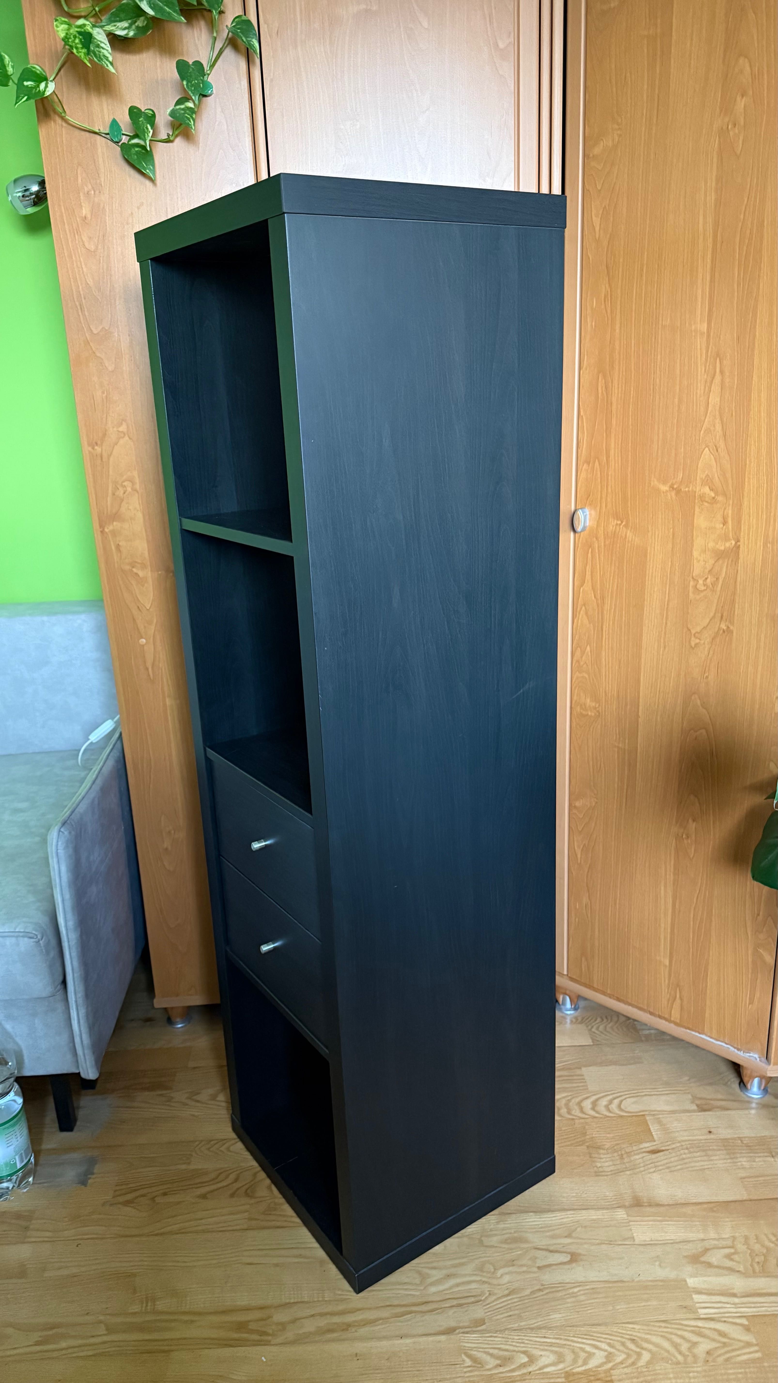 Regał IKEA Kallax 4x1 42x147 czarnobrąz szuflady