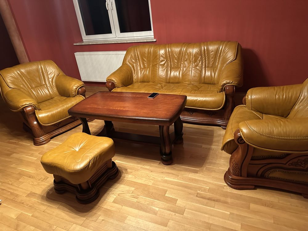 Komplet wypoczynkowy skóra