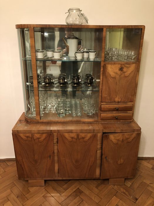 Kredens etażerka serwantka regał witryna vintage z PRL