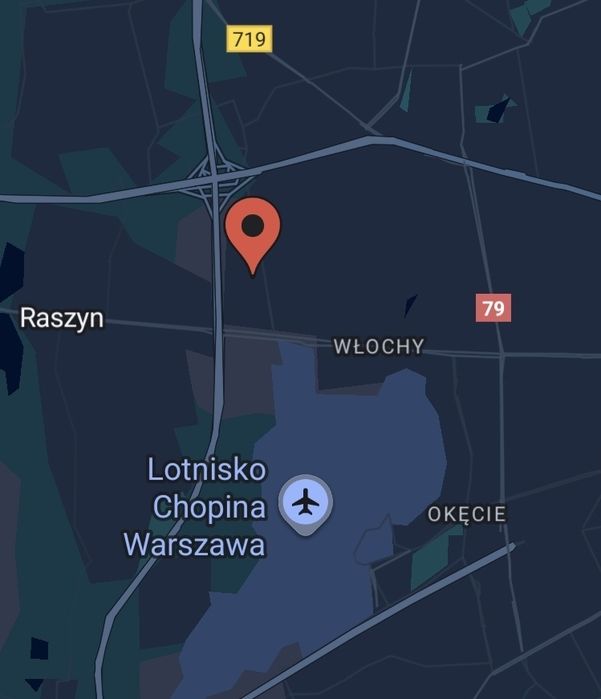 Plac utwardzony 1500m2 obok lotniska chopina