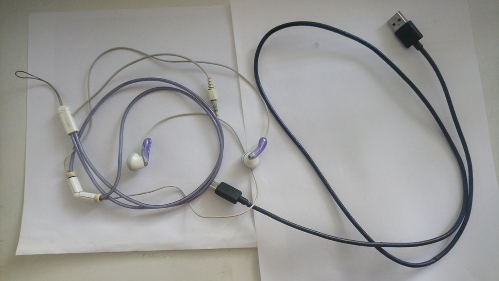 Наушники Sony MDR-NE2, кабель Sony USB-Type C на ремонт/запчасти