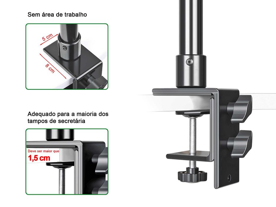 Suporte de mesa para fotografia e vídeo