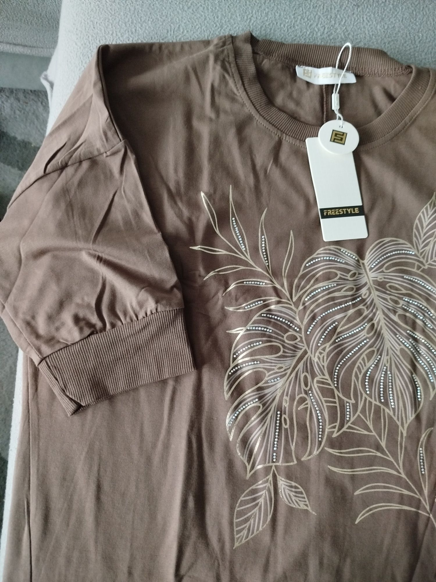 Bluzka damska Nowa XL/XXL kwiat Monstera
