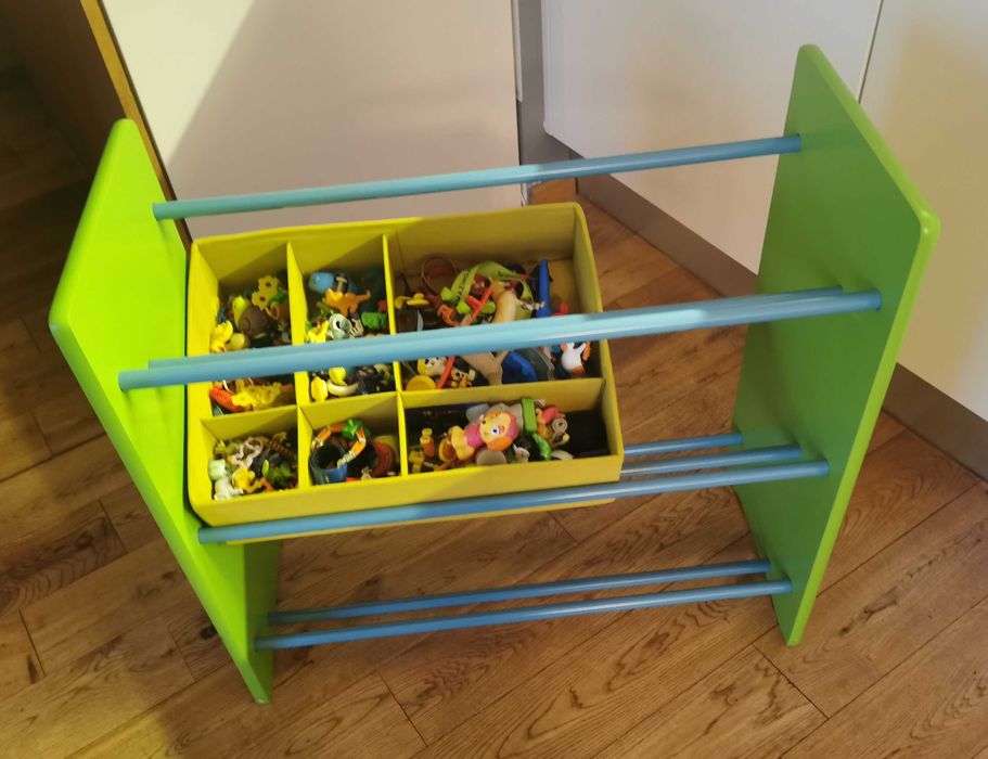 regał na zabawki wys. 60 głębokość 30  szerokość 66 zielony niebieski