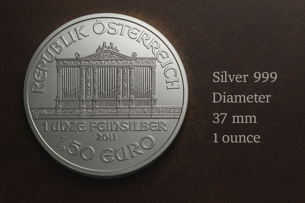 Австрийский Филармоникер Серебро монета Унция