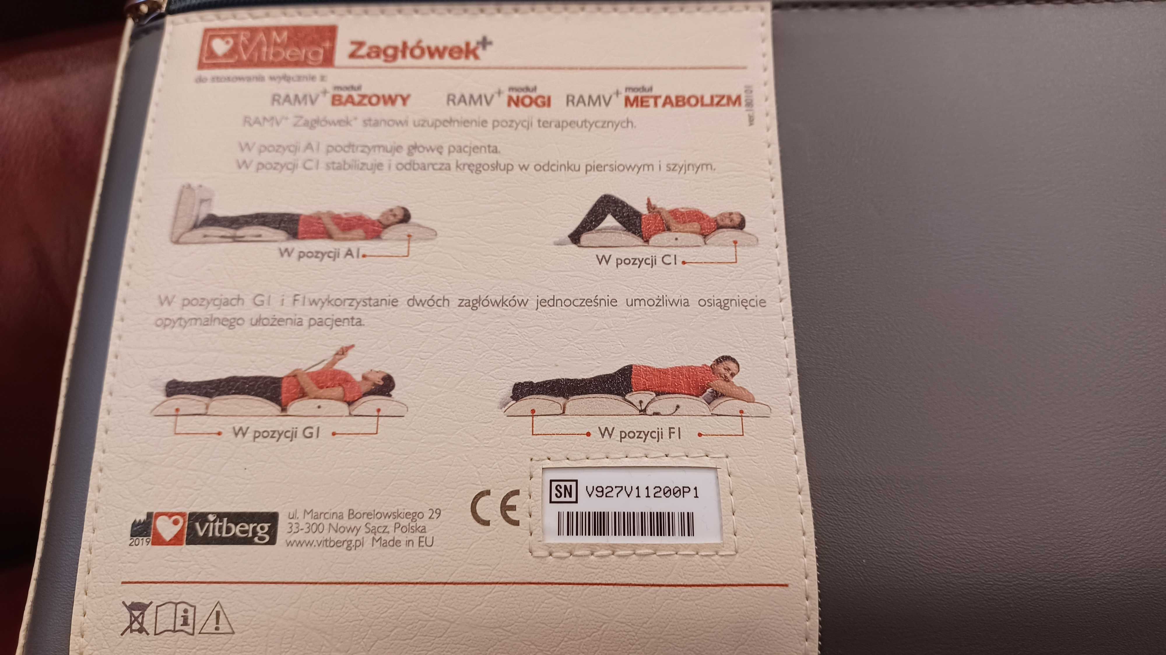 Rehabilitacyjny aparat masujący Vitberg baza + zagłówek PROMOCJA