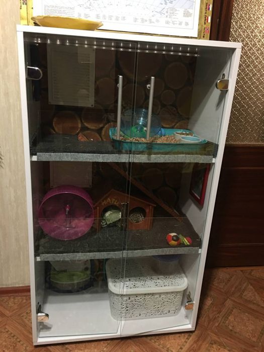 Клетка шкаф витрина для шиншиллы ежика хомяка крысы Клітка  їжака щура