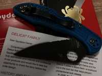 Spyderco Delica czarno niebieski, folder, nóż składany