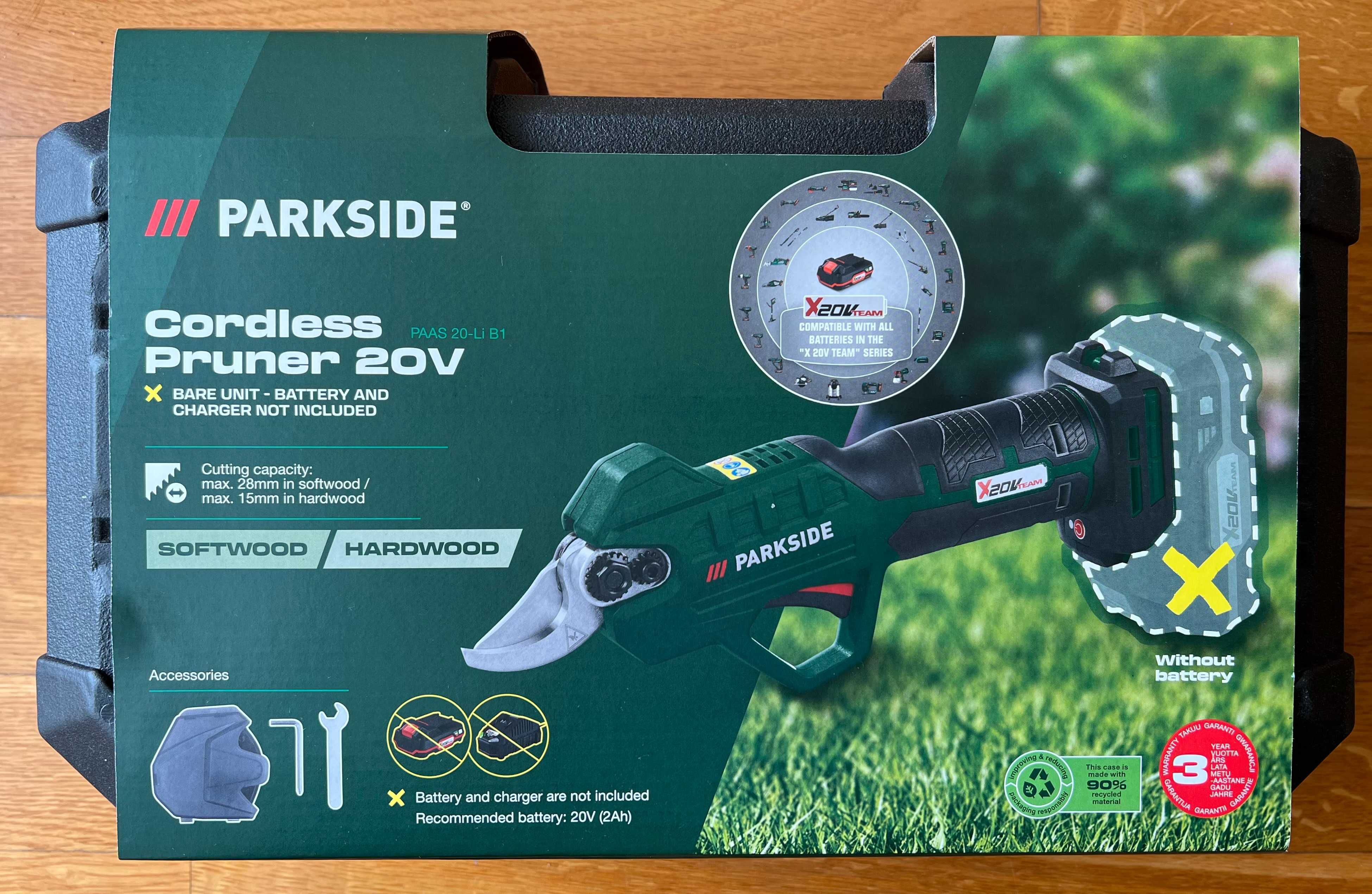 Akumulatorowe nożyce do gałęzi Parkside Sekator PAAS A1 20V