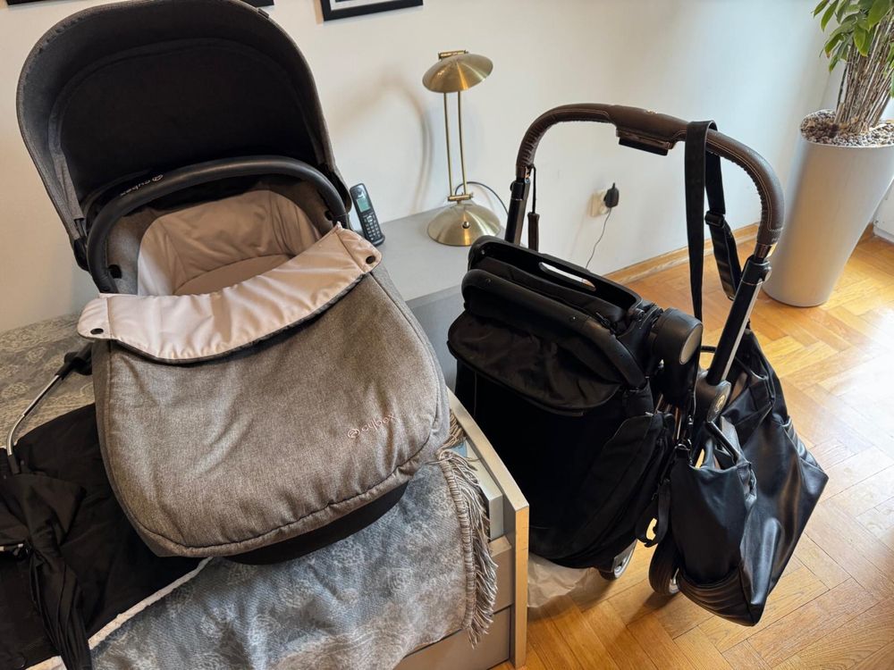 Cybex Priam 2.0 Deep Black Rose Gold spacerówka + gondola + akcesoria