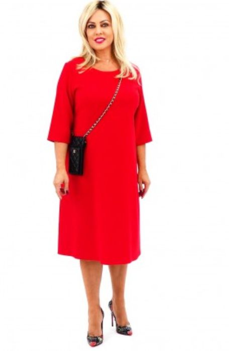 MIDI czerwona sukienka r48/52