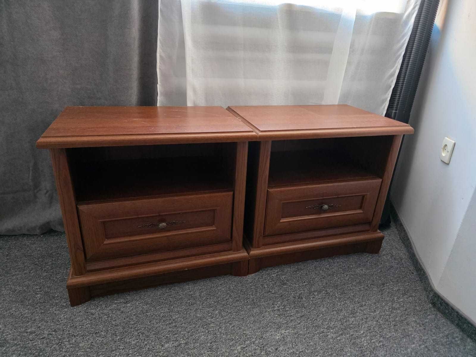 Sprzedam łóżko 180x200 z szafkami nocnymi BRW i materacem nowym