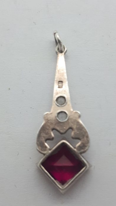 Кулон серебро 875пр. Рубин.