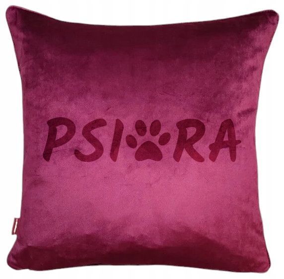 Poszewka welurowa z poduszką 40x40 dla Psiary z napisem Psiara