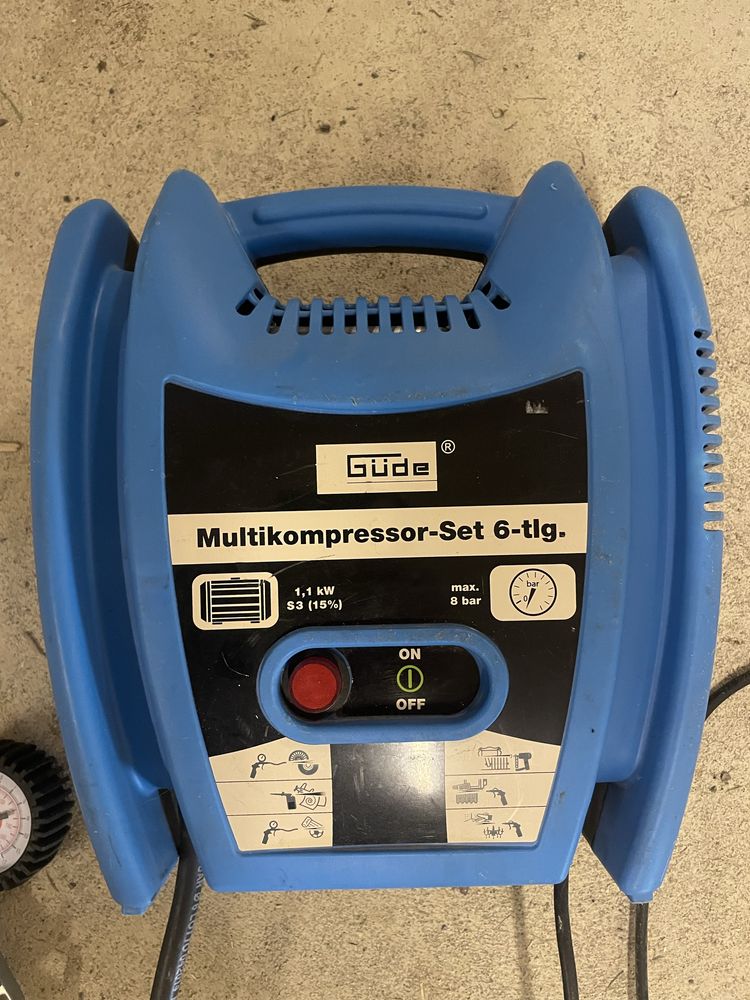 Kompresor przenosny Gude 1100W bezolejowy z defektem
