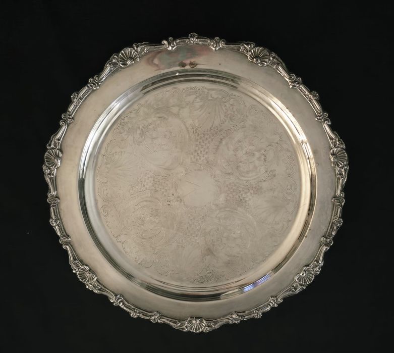 Platerowana patera Crosby taca na 3 nóżkach silver plated vintage prl