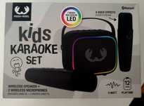 Zestaw KARAOKE LED BLUETOOTH bezprzewodowy 2 mikrofony +głośnik dzieci