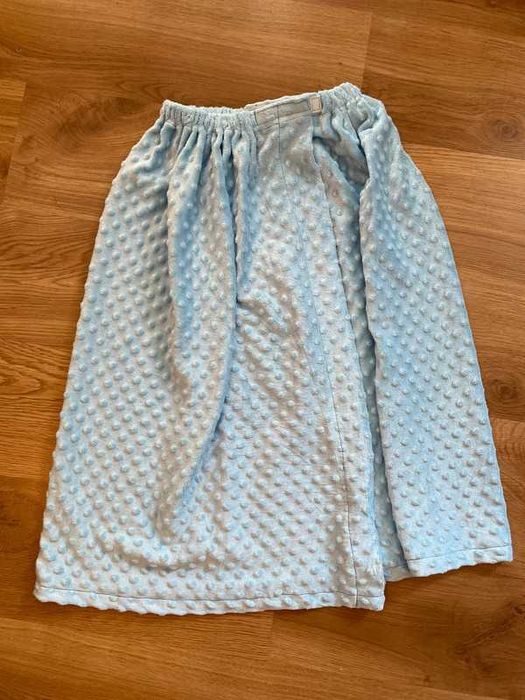 pareo szlafrok sauna kocyk błękitny niebieski na rzep gumka regulowany