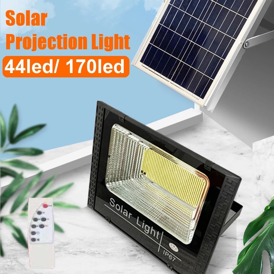 Holofote luz solar com sensor 170 led