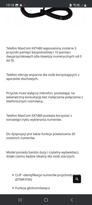 Telefon stacjonarny dla seniora.