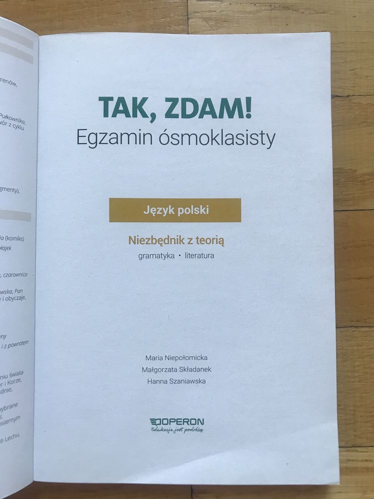 Tak, zdam egzamin ósmoklasisty, język polski