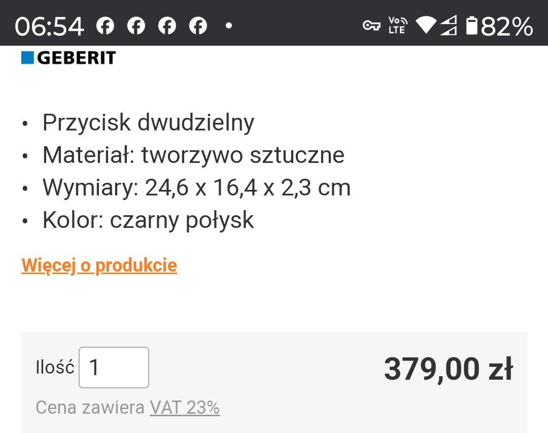 Przycisk uruchamiający WC Geberit Delta 50