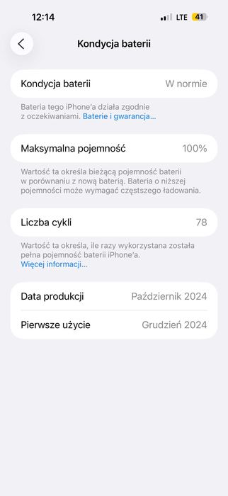 iPhone 16 Pro MAX 78 cykli ładowania bat.100% Black Titanium 256GB