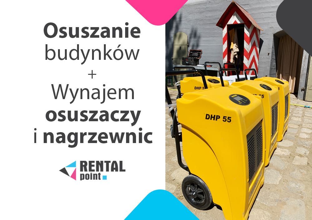 WYNAJEM Osuszaczy powietrza, Nagrzewnic, Osuszanie budynków