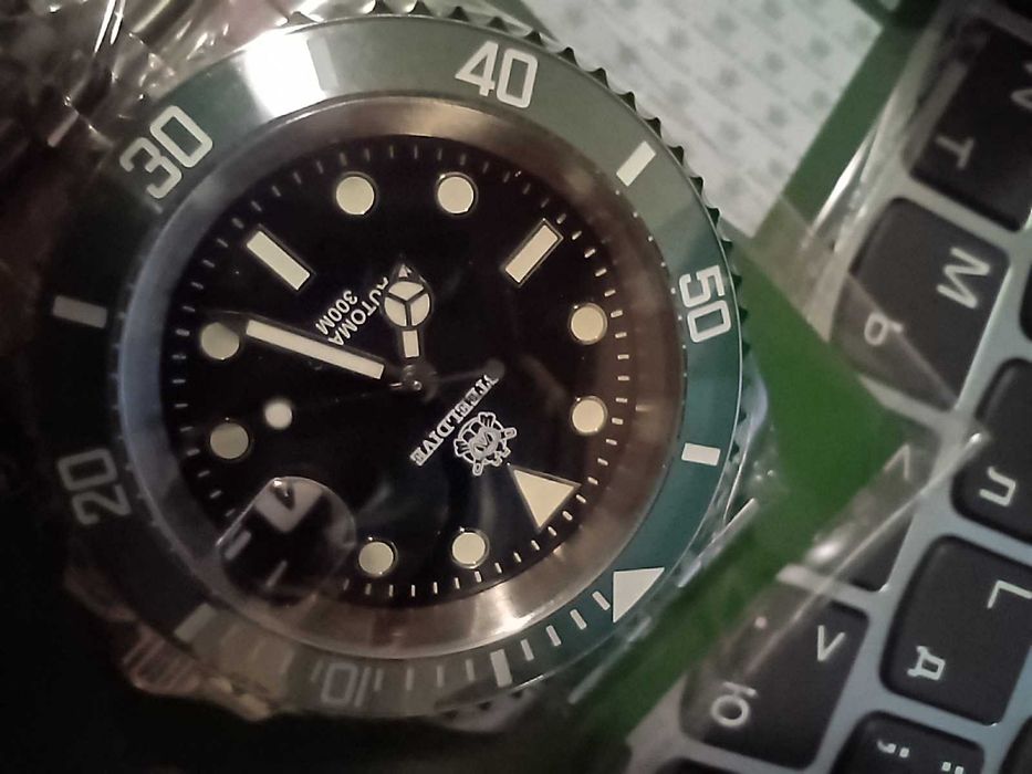 Часы Steeldive 1953. Submariner Hulk. Дайверы механика NH35 japan.