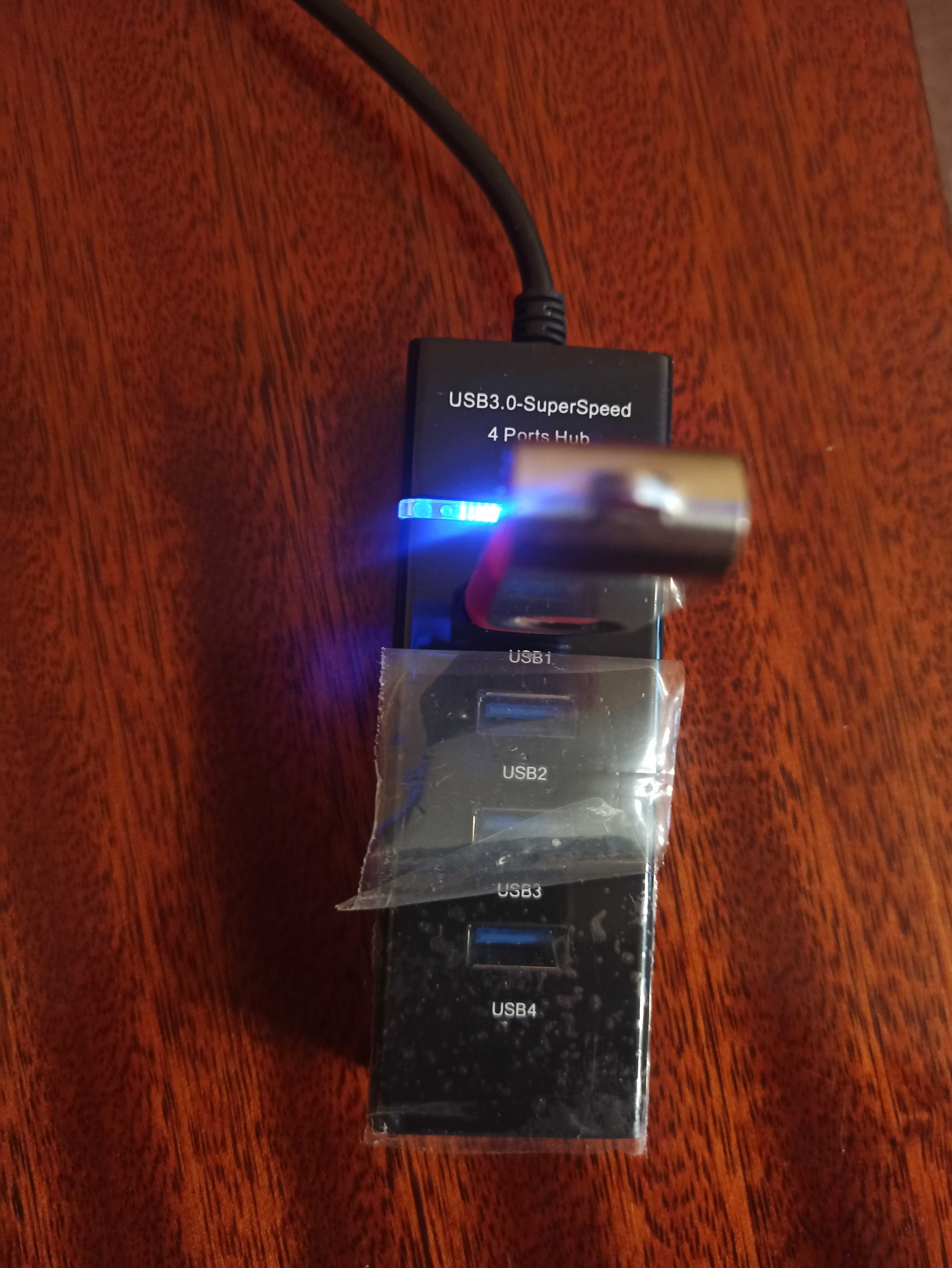 USB 3.0  адаптер-розширювач  для настільного ПК, ноутбука (1 на 4)