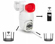 KAMERA obrotowa z MEGAFONEM WiFi detekcja ruchu głośna alarm ZOOM 2k