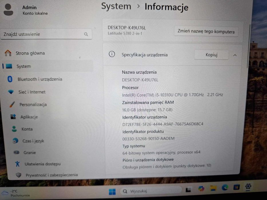 Dell Latitude 5310 2-in-1, i5-10gen, 16GB, SSD 256GB, dotyk