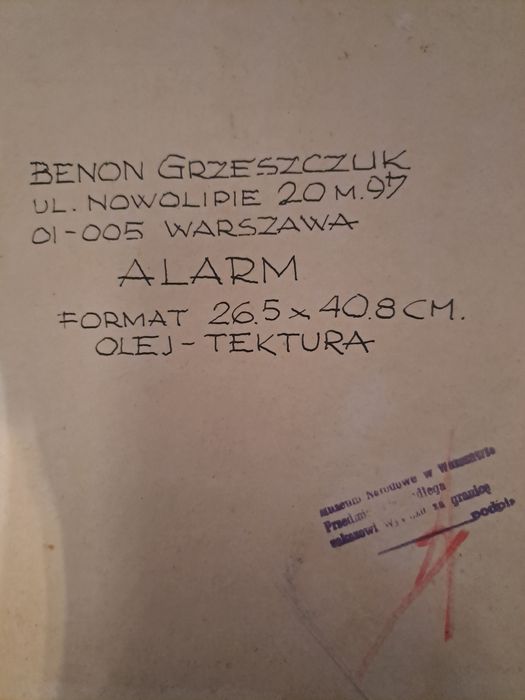 Obraz olejny ALARM Benon Grzeszczuk
