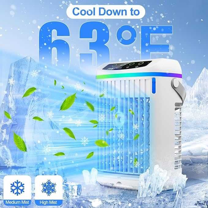 PERKDS BP-06 przenośny klimatyzator, chłodna mgiełka, LED