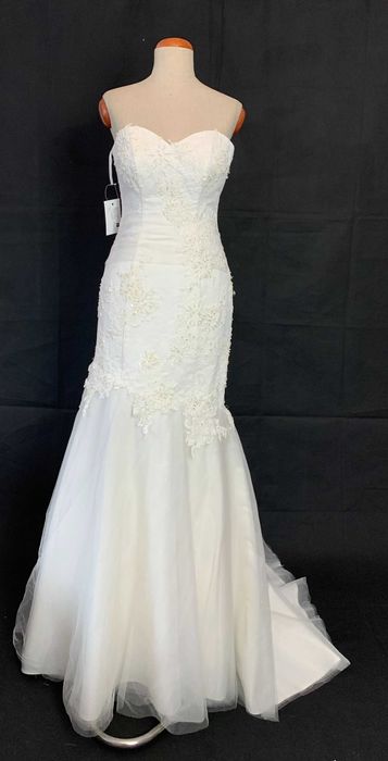 Nowa Ekskluzywna suknia ślubna z metką 38 M Syrena tren brokat syrena