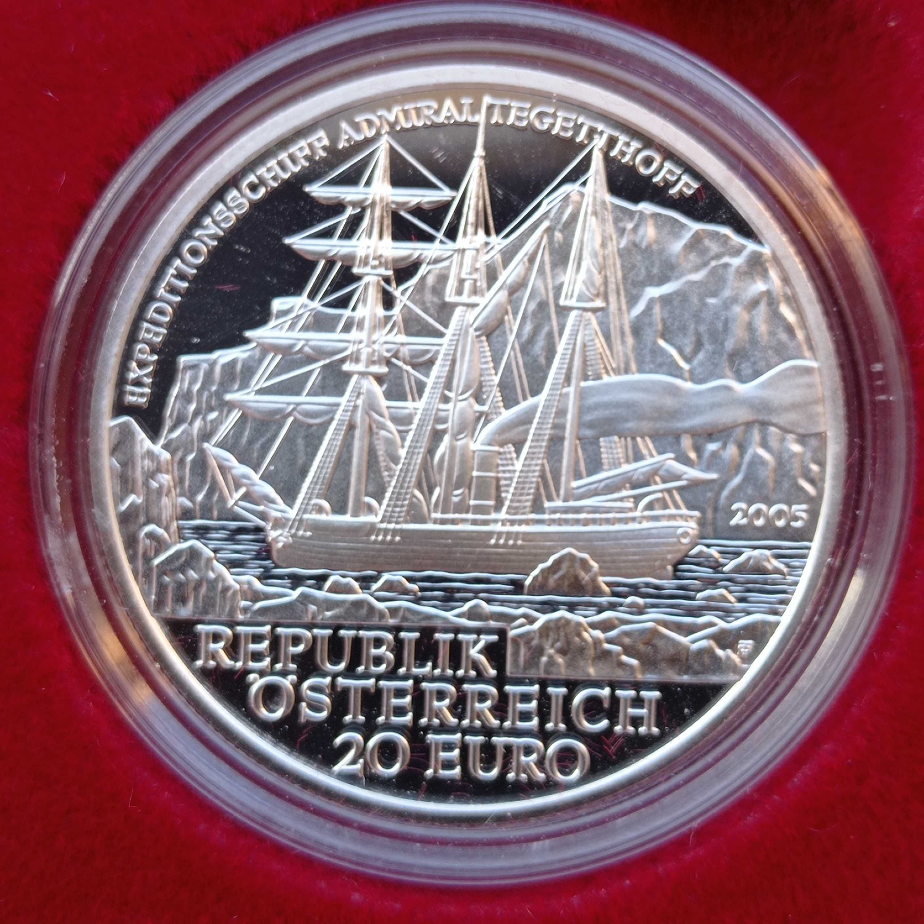 Комплект из 4 монет по 20 евро Австрия, из серии Австрийский флот.
