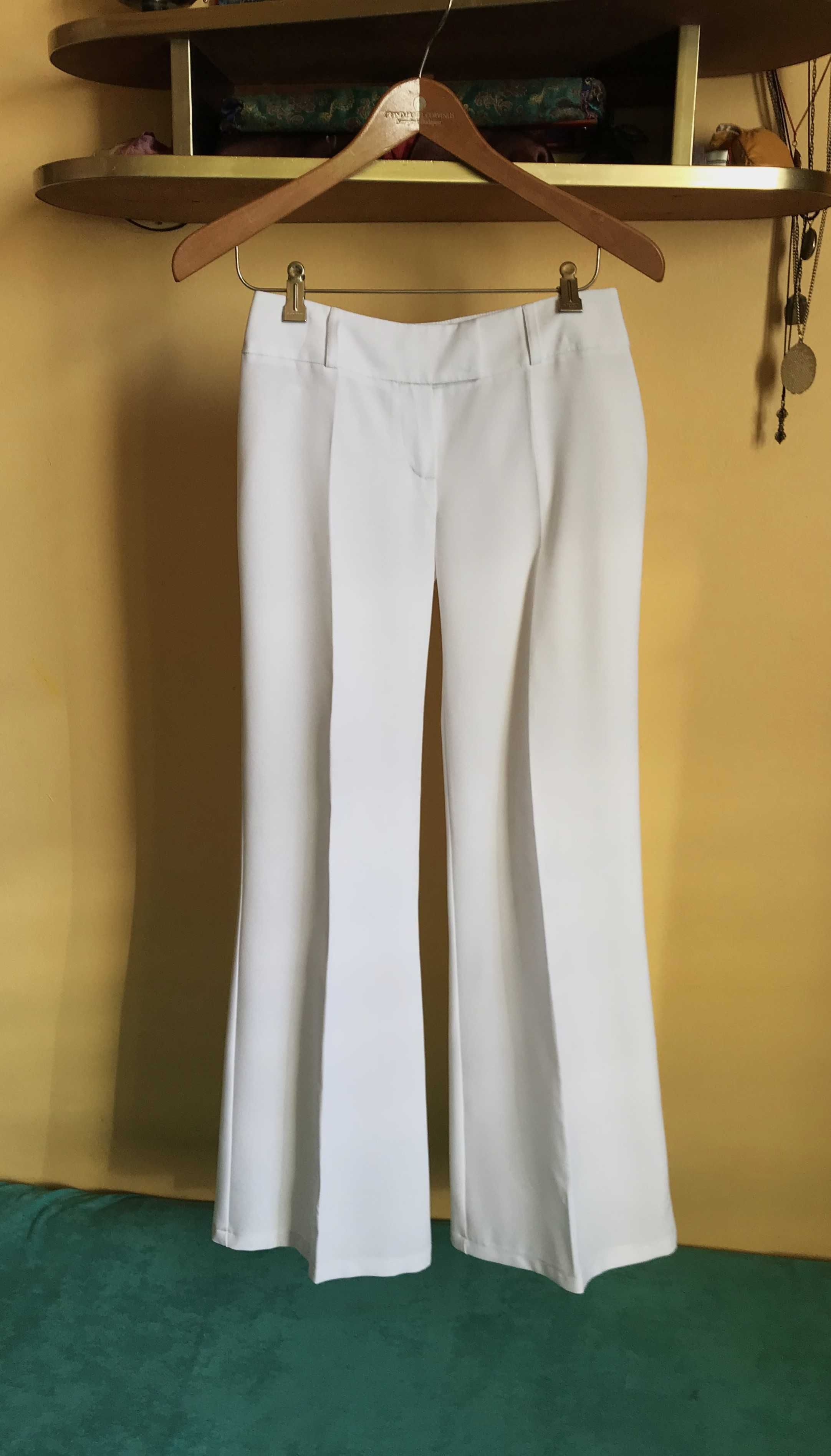 spodnie orsay szwedy palazzo w kant szerokie nogawki białe 32