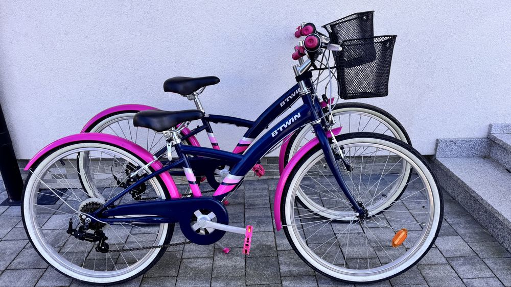 Gwarancja! Jak nowe rower B’twin koła 24” dla blizniaczek ok.6-9 lat
