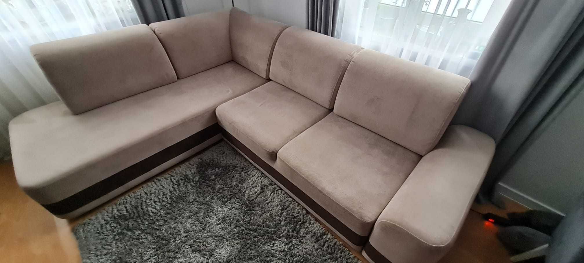 Narożnik, kanapa, sofa powierzchnia spania 145x220 - jak nowa !