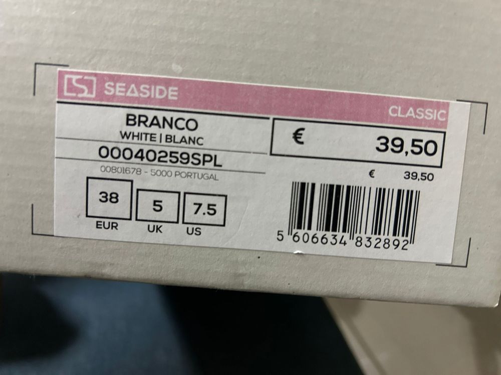 Sandálias brancas de salto alto “Seaside” tamanho 38 novas
