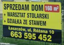 Sprzedam dom + warsztat stolarski + działkę ze stawem