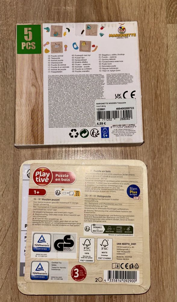 Zestaw układanek drewnianych montessori puzzle motoryka mała