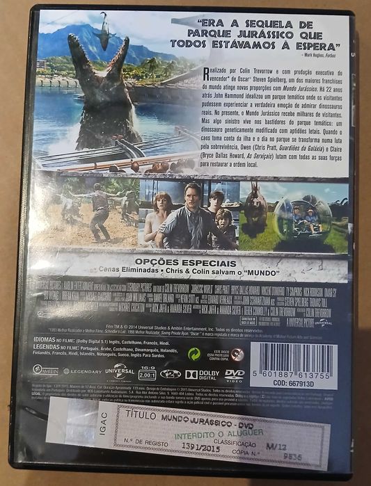 Dvd Filme Mundo Jurássico