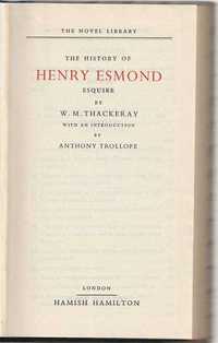 The history of Henry Esmond, Esquire-W. M. Thackeray-Hamish Hamilton