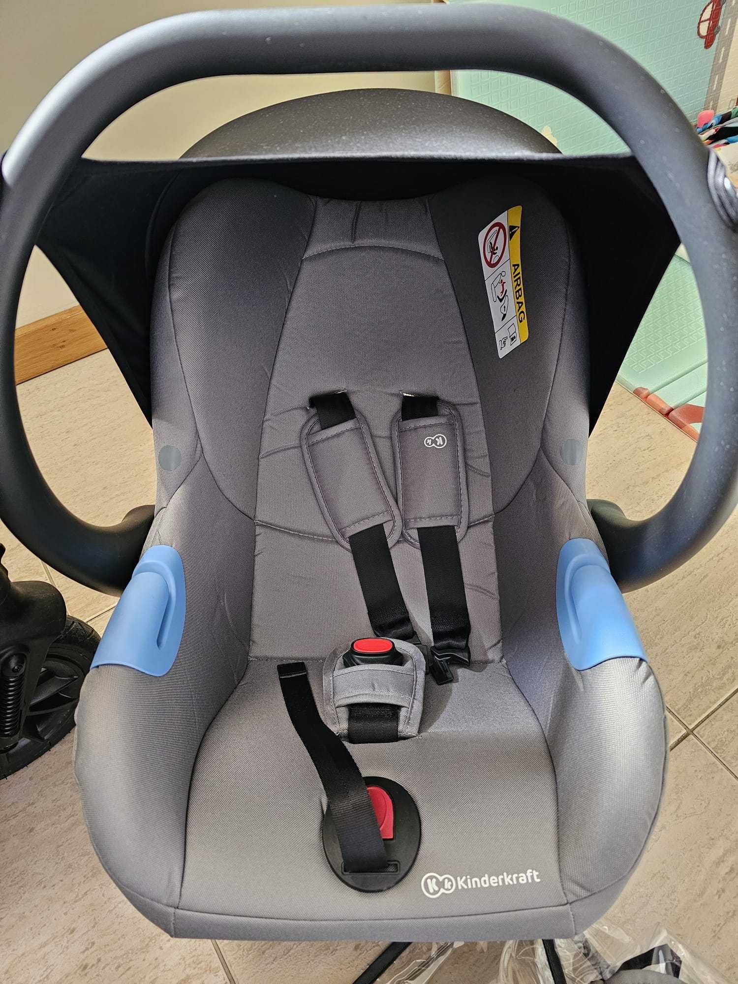 Carrinho passeio Kinderkraft Moov Grey 3 em 1 (inclui ovo)