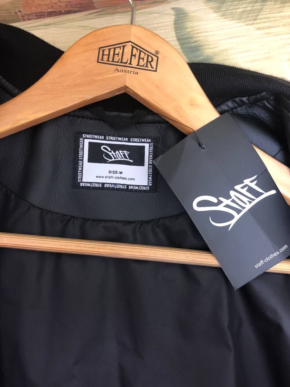 Куртка шкіряна Staff з вишивкою