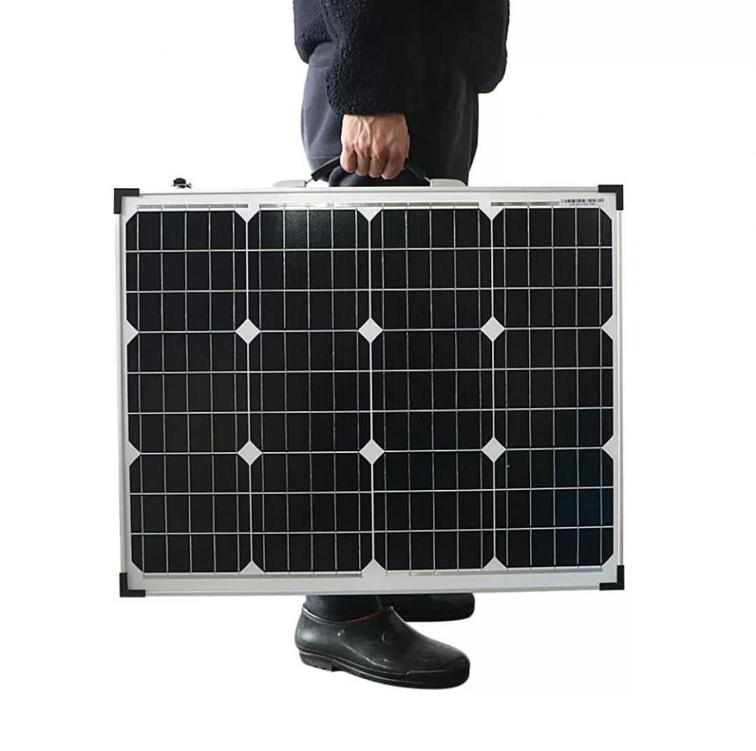 Painel solar 100W 6A 12V com controlador e suporte - Novo.