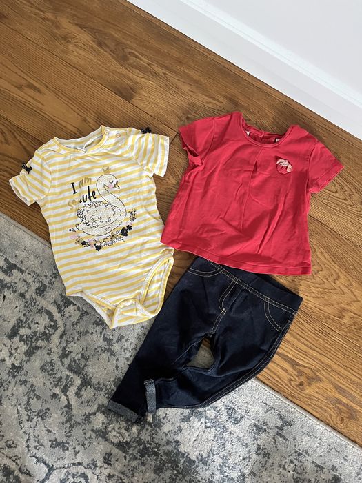 Śliczny zestaw dla dziewczynki Zara i Coccodrillo 74-80 (9-12 M)