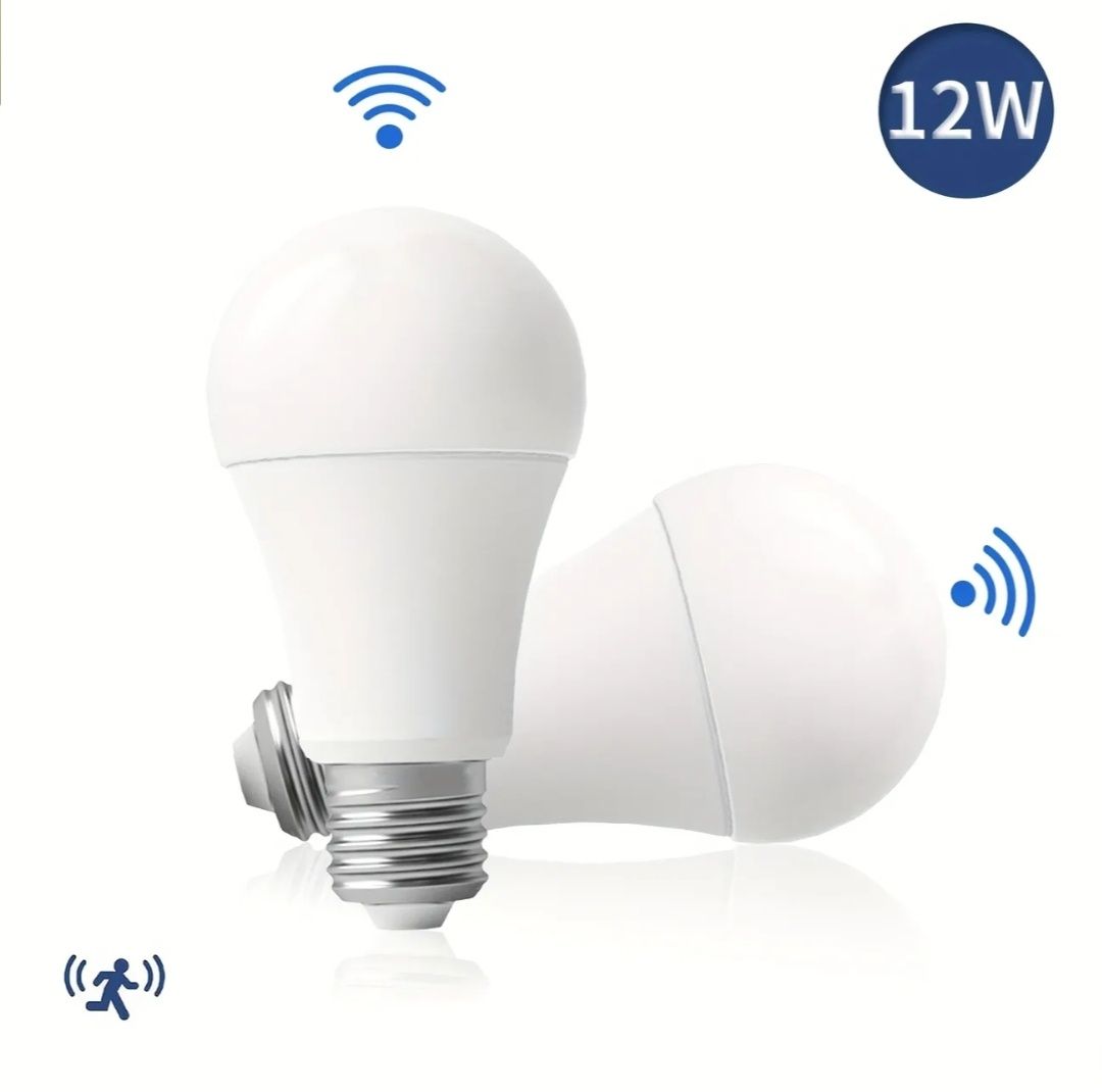 Lâmpada luz LED branca 12w com sensor NOVA